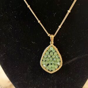 Gold tone earrings and necklace